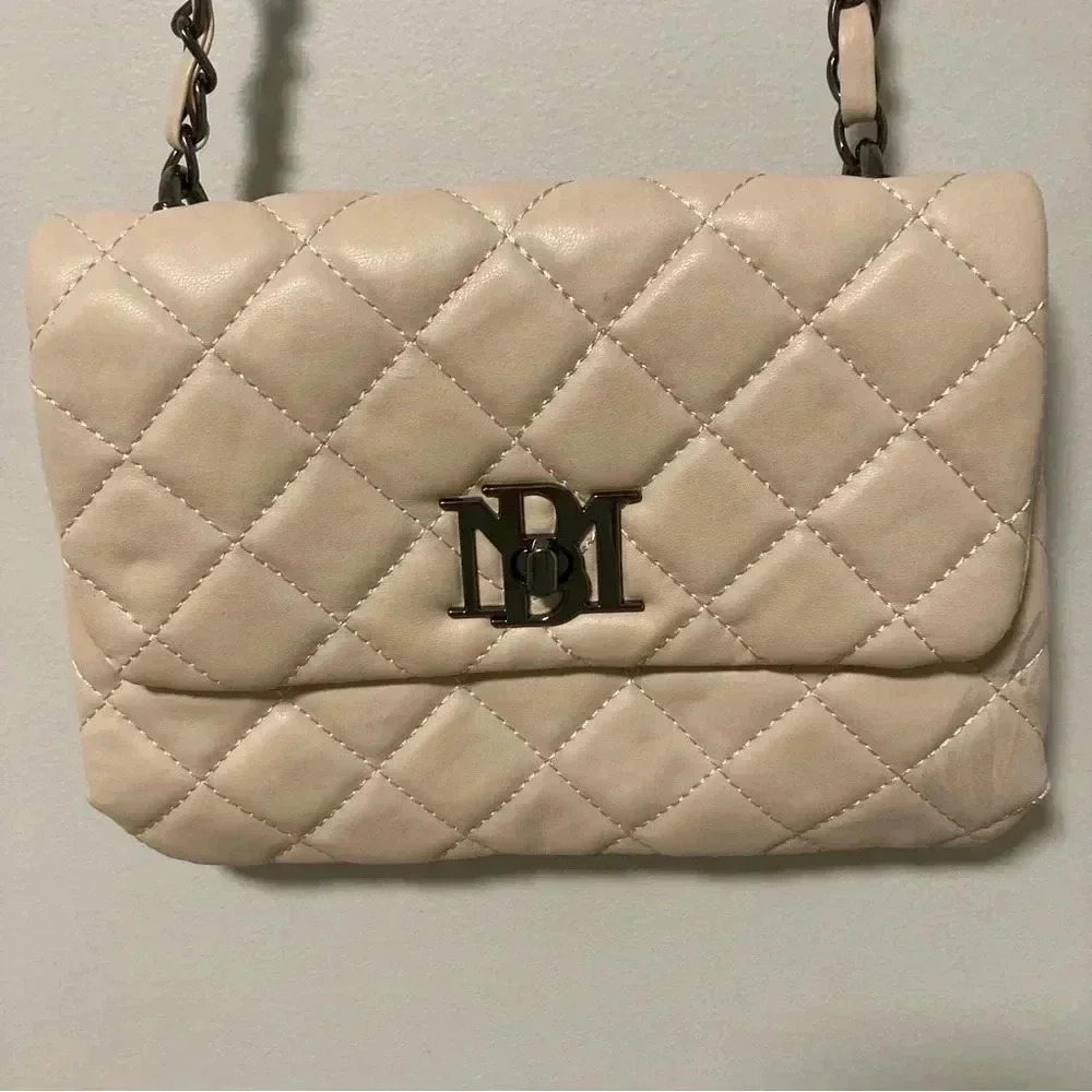 Badgley Mischka cream  quilted crossbody bag